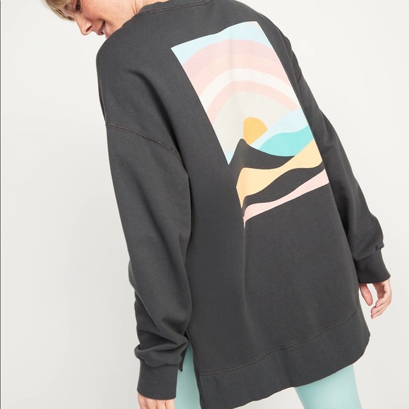 Old Navy Vintage Long-Sleeve French-Terry Tunic Sweatshirt size medium TALL - Picture 1 of 5